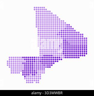 Mali dotted map. Digital style map of the country on white background. Mali shape with circle dots. Colored dots style. Large size circles. Stock Vector