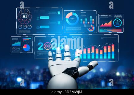 AI powers data analytics with predictive insights, smart dashboards, and real-time modeling for strategic decision-making. Artificial intelligence Stock Photo