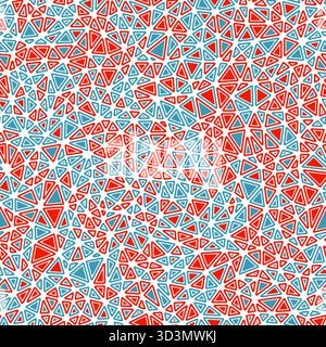 Pattern of triangle shapes. Rounded solid shapes in frames. Small triangle size. Multicolored style. Repeatable pattern. Amazing vector tiles. Stock Vector