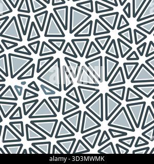 Pattern of triangle shapes. Rounded solid shapes in frames. Medium triangle size. One-tone colored style. Repeatable pattern. Amazing vector tiles. Stock Vector