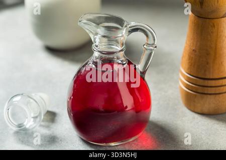 Organic Red Wine Vinegar in a Decanter Stock Photo