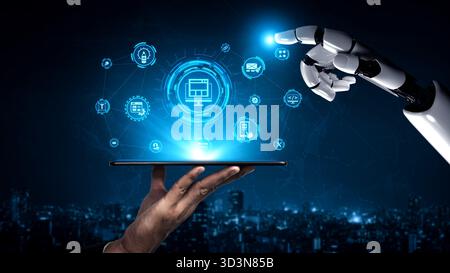 Artificial intelligence streamlines the website design process, from layout to coding. AI tools help create an optimal user experience, enhancing Stock Photo