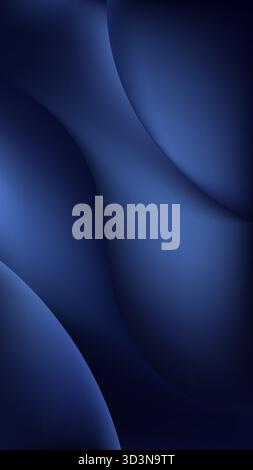 Dark Blue Abstract Background with Smooth Flowing Waves and Subtle Gradient Texture for Modern Digital Design and Luxury Corporate Presentation Templa Stock Vector
