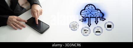 Cloud computing enables digital growth with secure data storage, scalable infrastructure, and strategic cloud-based business solutions. Latch Stock Photo