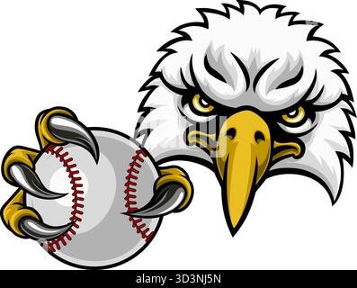Eagle Hawk Baseball Softball Bald Eagles Mascot Stock Vector