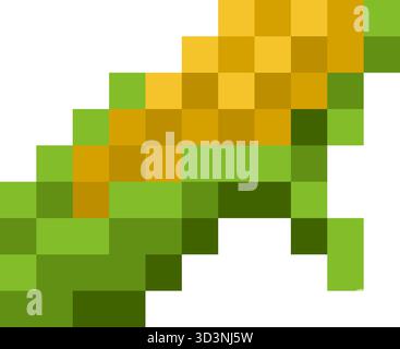 Corn Vegetables Pixel Art Icon Design Stock Vector