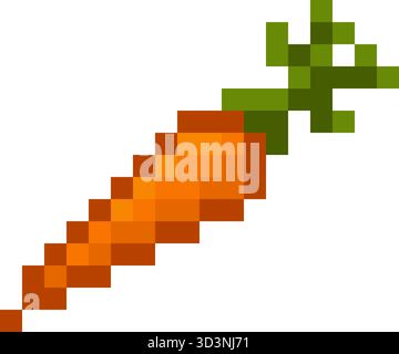Carrot Vegetables Pixel Art Icon Design Stock Vector