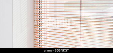 Big window with blinds, closeup Stock Photo