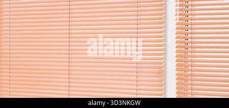Big window with closed blinds Stock Photo