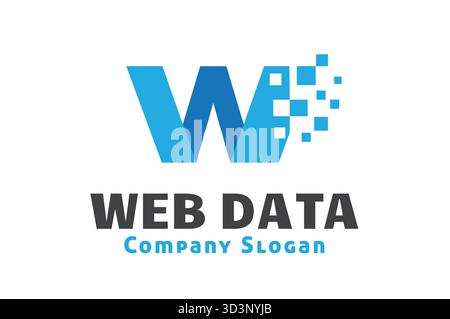 letter w pixel logo vector design symbol Stock Vector