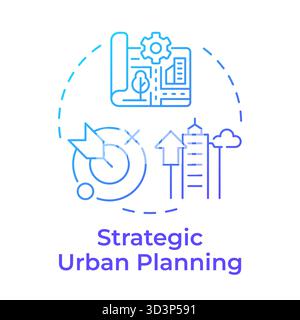 Strategic urban planning blue gradient concept icon Stock Vector