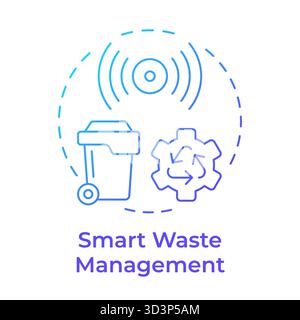 Smart waste management blue gradient concept icon Stock Vector