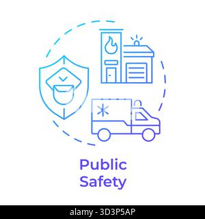 Public safety blue gradient concept icon Stock Vector