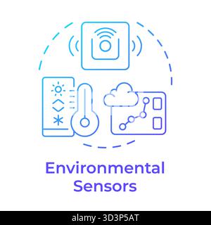 Environmental sensors blue gradient concept icon Stock Vector