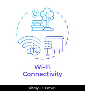 Wi fi connectivity blue gradient concept icon Stock Vector