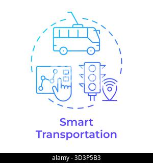 Smart transportation blue gradient concept icon Stock Vector