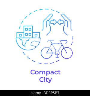 Compact city blue gradient concept icon Stock Vector