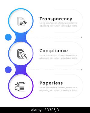 Business processes digitization infographic blue gradient circles Stock Vector