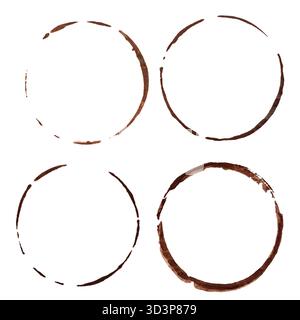 Coffee cup stains create artistic patterns on white surface during daytime Stock Photo