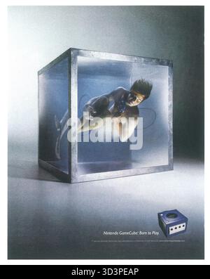 2001 Nintendo GameCube game console ad, "Born to play" Stock Photo