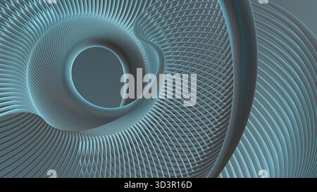 A captivating abstract illustration featuring a futuristic parametric design with dark, geometric threads and bands, creating a striking black minimal Stock Photo