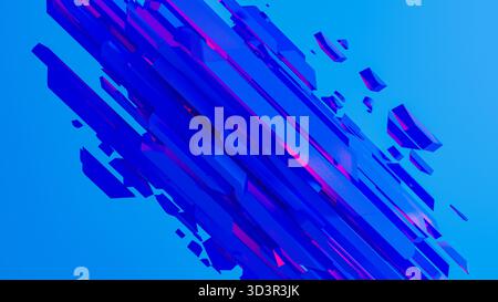 This artwork features an abstract background composed of 3D geometric shapes, showcasing a blend of colors in a modern design. Stock Photo