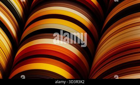 Colorful vintage background features intertwining circles and tubes, creating a lively, abstract scene that draws the eye and sparks imagination. Stock Photo