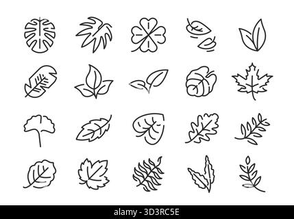 Leaf Nature Icons Stock Vector