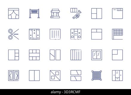 Vector pack with 24 Bold Line Detail Enhanced icons inspired by Partition, delivered in 128x128 resolution ideal for scalable and creative design work Stock Vector
