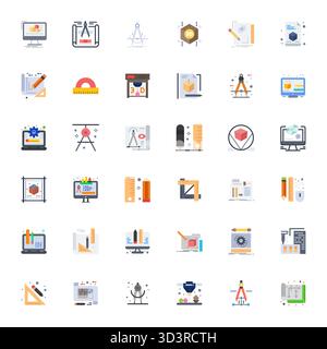This Cad vector icon pack includes 36 Flat designs in 64x64 Editable format, perfect for enhancing digital interfaces. Stock Vector