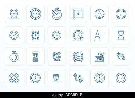Comprehensive toolkit of 24 vector icons themed around Second, developed in Bold Line with High Resolution Pixel Aligned precision for versatile desig Stock Vector