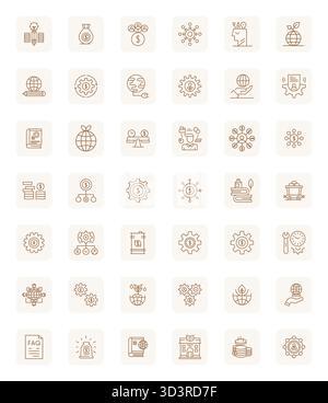 Ultimate collection of 42 vector icons representing Resources in Regular Bold Outline aesthetic, optimized with Retina Ready Display Perfect resolutio Stock Vector