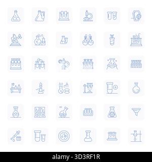 Exclusive collection of 36 Regular Bold Outline vector icons for Lab Equipment, developed with 256x256 Display Perfect resolution for premium brand ex Stock Vector