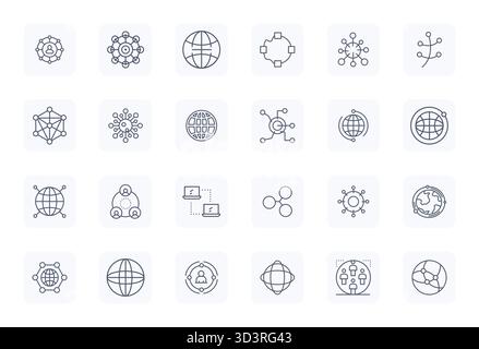 Perfectly balanced 24 Regular Bold Outline Pixel Optimized vector icons for Communication Network, sized at Retina Ready for harmonious integration in Stock Vector