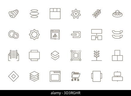 Exclusive collection of 24 Bold Line vector icons for Nested, developed with Retina Ready Editable resolution for premium brand experiences. Stock Vector