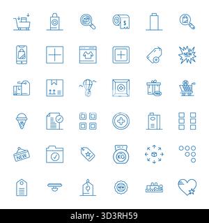 A clean collection of 36 Bold Line vector icons representing Item, designed in High Resolution Pixel Aligned format for modern dashboards and interfac Stock Vector