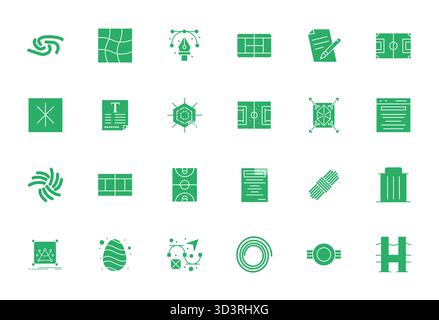 Meticulously crafted 24 Filled vector icons for Lines, delivered in 128x128 Pixel Optimized quality for uncompromising design standards. Stock Vector
