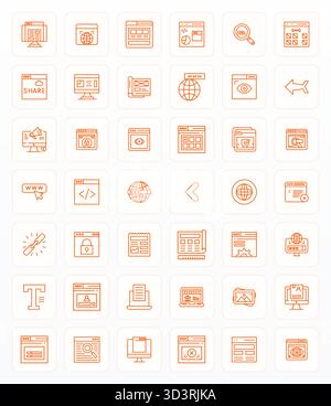 Download 42 scalable Bold Line vector icons designed for Web Page, featuring Grid Fitted 128x128 resolution suitable for professional and creative pro Stock Vector