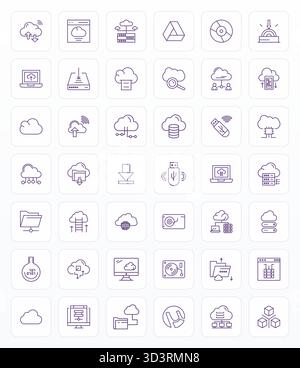 State-of-the-art bundle featuring 42 Pixel Optimized vector icons inspired by Digital Storage, created in Bold Line format at 256x256 for next-generat Stock Vector