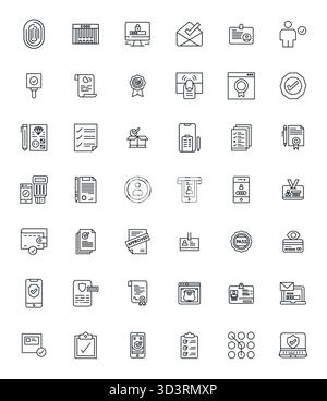 Beautifully rendered 42 Bold Line Editable vector icons for Verification, created at High Resolution resolution for stunning visual consistency across Stock Vector