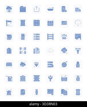 Artfully designed 42 Filled Detail Enhanced vector icons for Storage, delivered in 128x128 format for consistent visual excellence. Stock Vector