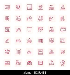 State-of-the-art bundle featuring 36 Pixel Optimized vector icons inspired by Classroom, created in Regular Bold Outline format at 64x64 for next-gene Stock Vector
