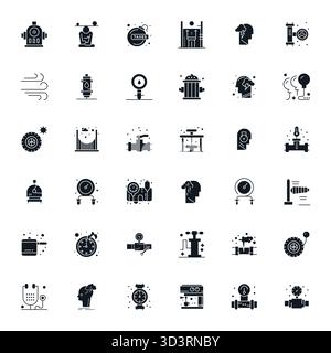 A dynamic set of 36 vector icons in Filled, tailored for Pressure with 64x64 Pixel Optimized quality suited for digital products. Stock Vector