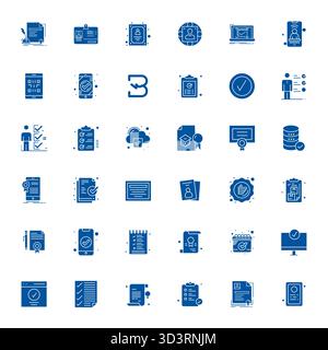 Curated pack of 36 128x128 vector icons in Filled design, centered around Verification concepts with Display Perfect clarity. Stock Vector