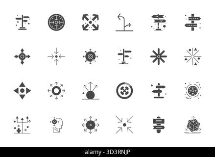Sophisticated bundle of 24 Filled vector icons for Multidirectional, engineered with Retina Ready Detail Enhanced clarity for professional application Stock Vector