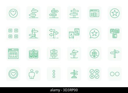 Handcrafted collection featuring 24 Regular Bold Outline vector icons for Choice, optimized in 256x256 Display Perfect resolution for premium digital Stock Vector