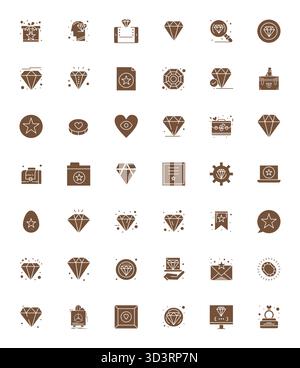 Precision-engineered 42 Filled vector icons for Valuable, designed at 64x64 Editable resolution for exceptional clarity and scalability. Stock Vector