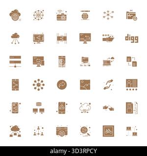 Distinctive pack of 36 Editable vector icons inspired by Sharing, crafted in Filled format at 256x256 for memorable brand experiences. Stock Vector