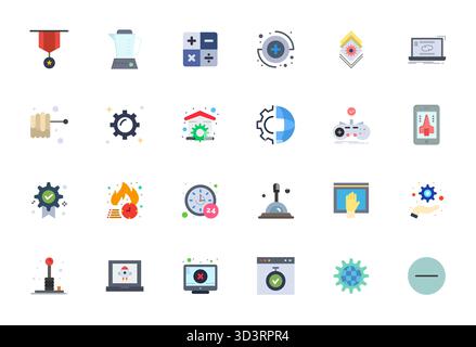 Handcrafted collection featuring 24 Flat vector icons for Operation, optimized in High Resolution Pixel Aligned resolution for premium digital experie Stock Vector
