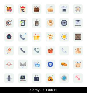 Download 36 scalable Flat vector icons designed for Outbound, featuring Pixel Optimized High Resolution resolution suitable for professional and creat Stock Vector
